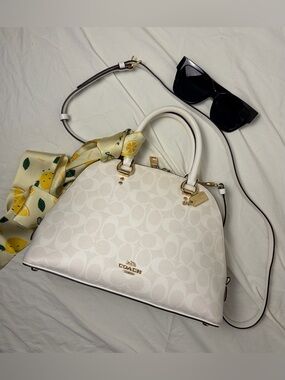 Coach 2558 Signature Katy Satchel Ivory Chalk – Gold Hardware –